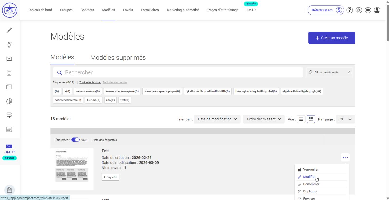 Modifier un mod&egrave;le